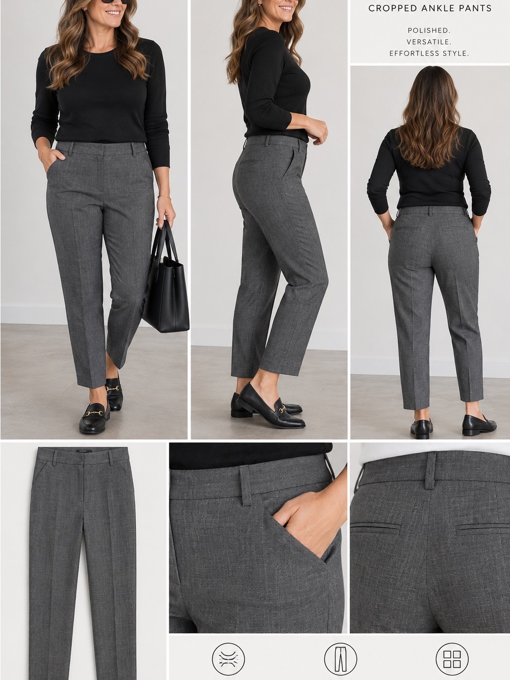 Ann Taylor Gray Cropped Ankle trousers 6